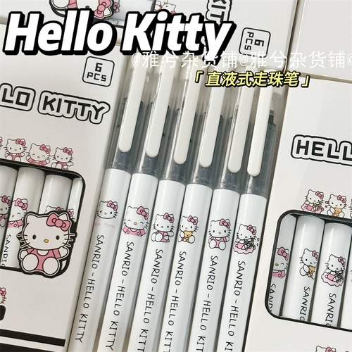 Прямая жидкая жидкая жидкая жидкость -тип -тип -тип hello kitty Quice -Drysing Crash Brush Test Test Pen с Black Pen Sanrio