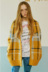2017 mùa thu và mùa đông new EYEYE vàng tím dày dòng áo len kẻ sọc đan cardigan sinh viên vài mô hình áo áo khoác len cardigan Cardigan