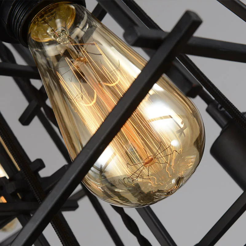 Retro creative ceiling lamp, coffee Rubik's cube, American style
