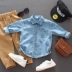 Áo sơ mi nam dài tay cotton 2019 Tết trẻ em Mặc trẻ em Áo sơ mi denim Baby Children Ocean Top - Áo sơ mi