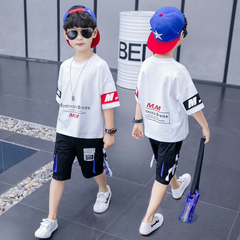 2020新款夏季童装男童男孩夏装套装洋气帅气运动短袖韩版大儿童潮
