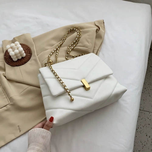 Вместительная и большая сумка через плечо, сумка на одно плечо, цепь, коллекция 2021, в корейском стиле