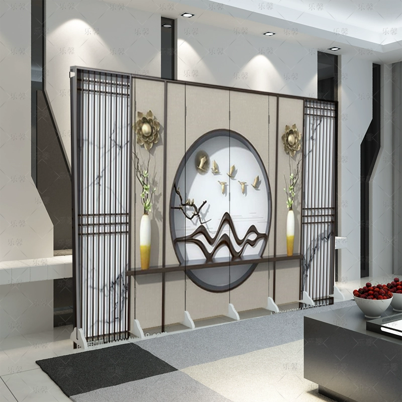 Tùy chỉnh 
            theo yêu cầu mới của Trung Quốc phong cách Trung Quốc gấp màn hình di động lối vào phòng khách phòng ngủ chặn nhà hiện đại tường nền phòng tối giản vách ngăn phòng thờ với phòng khách 