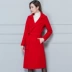Mùa thu đông 2018 mới của phụ nữ phiên bản Hàn Quốc của áo khoác len lông cừu hai mặt trong phần dài của áo khoác len nữ mỏng - Áo len lót đôi