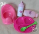 Phụ Kiện búp bê Búp Bê Silicone Búp Bê Phụ Kiện Chai Nhà Vệ Sinh Bát Muỗng Vịt Búp Bê Ăn Phụ Kiện