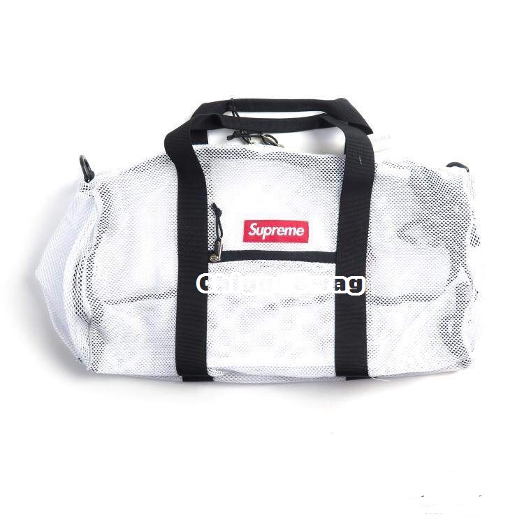 52.39] Supreme Mesh Duffle Bag 16SS mesh bucket schoolbag from 