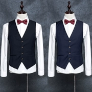 Trang phục nam Anh chú rể vest vest phù hợp với áo khoác Hàn Quốc Slim nam nam phù hợp với nhỏ vest trẻ - Dệt kim Vest