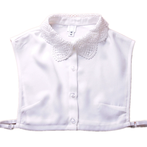Кружевной фальшивый воротник, юбка в складку, рубашка, универсальный демисезонный свитер, украшение