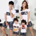 Cha mẹ và con mặc mùa hè ăn mặc gia đình nhà ba ba 2018 triều mới phù hợp với gia đình t- shirt kích thước lớn mẹ và con quần áo của phụ nữ