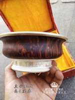 Бридж Шенчжонг Чистая Серебряная чаша Национальная ветром Ветром Внутренняя Монголия черная клак Клэк миска Тибетская традиционная культура наследие