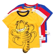 BABiBOO Garfield Cat Kids Summer New Children Cotton Áo thun ngắn tay Quần áo trẻ em bé trai bé gái - Áo thun