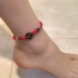 Năm sinh đỏ dây vòng chân nữ Hàn Quốc phiên bản của Sen đồng tiền xu chuông đơn giản linh hồn ma quỷ chống-ít sinh viên là con chó lừa đào lắc chân nữ handmade Vòng chân