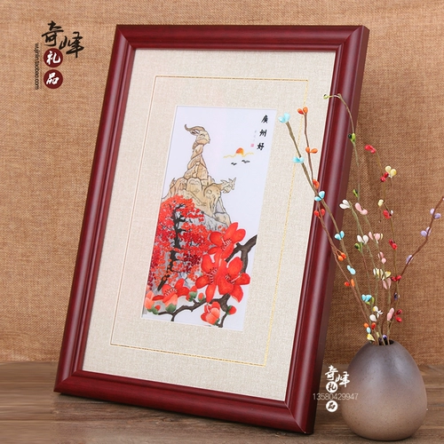 Вышитая вышивка на вышивке Guangxiu, висящая живопись, Китай Гуанчжоу Гуанчжоу Характерная ручная буква Гуанчжжу