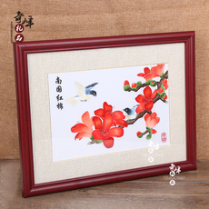 Вышивка Гуандун 广州风光红棉木棉特色广绣粤绣手工刺绣木棉相思礼品diy送老外
