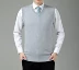 Mùa thu và mùa đông mới trung niên của nam giới cashmere vest len ​​vest V-Cổ kích thước lớn trung niên vest áo len áo len vest nam cao cấp Dệt kim Vest