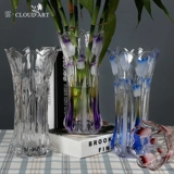 Vase Living Room Glass Transparent Plug Vase увеличивает небольшое количество утолщенной простоты, современная таблица гидропонная, богатая бамбуковая свежая
