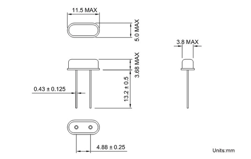 Пастатическая кристалл HC-49S/49SMD 10M/11.0592M/12M/12.288M Прямая вставка/патч/патч