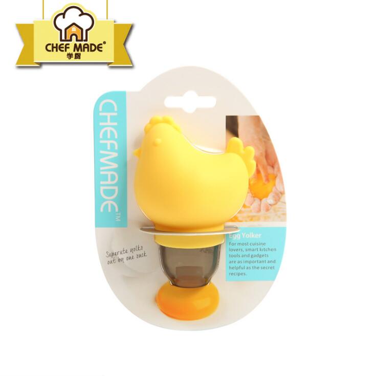 White /& Yellow Tovolo Yolk Out Silicone Egg Yolk Separator Tool 4-Piece Set