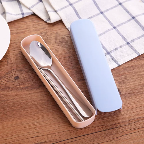 Оральная посуда из нержавеющей стали, палочки для еды, ложка, комплект, подарок на день рождения, делается под заказ, с печатью вашего логотипа