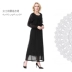 2021 Hồi giáo Sản phẩm mới Miễn phí Vận chuyển Thời trang Mùa hè Trung Đông Voan Màu tinh khiết Váy thun Eo Váy dài Áo choàng của Phụ nữ - Sản phẩm HOT