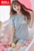 Nam cực phim hoạt hình Hàn Quốc phiên bản của bộ đồ ngủ nữ bông mùa hè tay áo ngắn có thể được đeo bên ngoài bông giản dị dịch vụ nhà phù hợp với Bộ Pajama