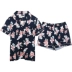Funilai bông mùa hè dành cho nữ ở nhà Mặc thường Cardigan hai mảnh Bộ đồ ngắn tay ngắn Quần đùi dành cho nữ Bộ đồ ngủ 9838 - Giống cái
