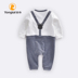 Tống Tai xuân mới cho bé jumpsuit dài tay 3-24 tháng bé giả jumpsuit hai dây giản dị romper romper - Áo liền quần quần áo cho bé Áo liền quần