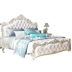 giường gỗ giường ngủ châu Âu Giường công chúa Triều Tiên giường vườn master bedroom trắng da hộp giường kết hợp lưu trữ - Giường