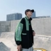 Mùa thu phong cách hit màu sắc phù hợp với đồng phục bóng chày lỏng áo khoác dụng cụ nam ulzzang áo khoác giản dị phiên bản Hàn Quốc của xu hướng - Cao bồi