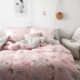 [Tư thế nhà] Bông X hoạt hình công chúa nhỏ bốn mảnh cotton đôi giường đơn chăn 1,5m giường - Bộ đồ giường bốn mảnh
