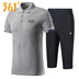 361 độ của nam giới thể thao phù hợp với 2018 mùa hè mới 361 ve áo thoáng khí ngắn tay t- shirt bảy dây kéo quần nam bộ quần áo thể thao Thể thao sau