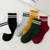 6 đôi vớ nữ vớ cotton hai thanh gió đại học thể thao sọc nữ vớ quần Bít tất nữ