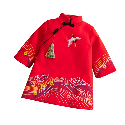 Детская утепленная новогодняя одежда, китайский стиль, детская одежда