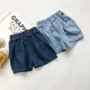 Mùa hè đàn ông và phụ nữ mới trẻ em trẻ em lỏng lẻo denim giản dị mặc quần short mùa hè Hàn Quốc - Quần jean quần áo trẻ em hàn quốc