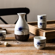 Rượu sake phong cách Nhật Bản đặt gốm retro nhỏ rượu vang hầm rượu vang trắng uống rượu shochu rượu vang tách rượu vang ấm hơn - Rượu vang