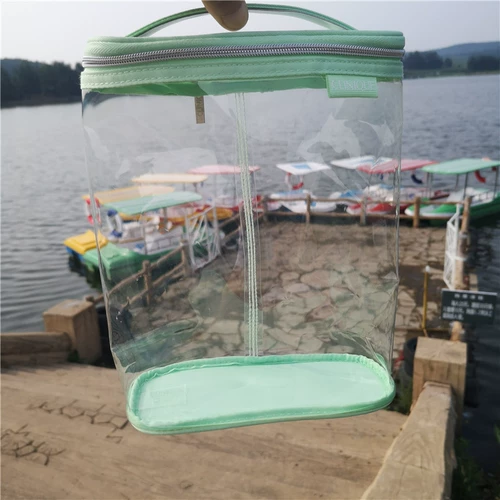 Зеленая портативная вместительная и большая система хранения с молнией, косметичка