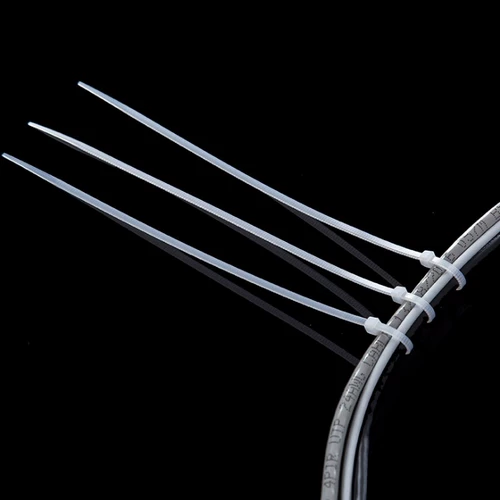 Белые пластиковые нейлоновые кабельные стяжки, 2.5×200мм