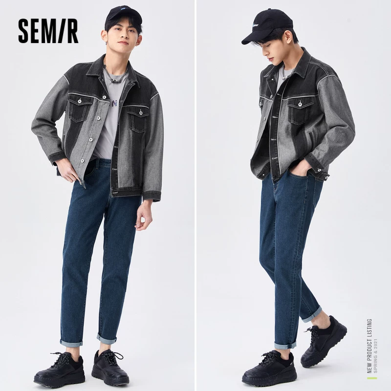 Джинсовая мужская куртка в стиле весна от Semir, ретро тренд, oversize, 2021 год