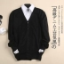 Cashmere Cardigan Mùa Xuân và Mùa Thu Nam V-Cổ Áo Len Lỏng Kích Thước Lớn Đan Áo Len Màu Rắn Áo Khoác Thanh Niên Mỏng quần áo unisex Áo len Cashmere