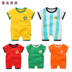 Quần áo trẻ em mùa hè jumpsuit 0-3-6 tháng bé bé world cup quần áo bóng đá 1 cotton sơ sinh romper Áo liền quần