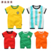 Quần áo trẻ em mùa hè jumpsuit 0-3-6 tháng bé bé world cup quần áo bóng đá 1 cotton sơ sinh romper áo khoác liền quần hình thú Áo liền quần