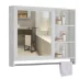 Tủ gương đựng đồ phòng tắm bằng gỗ gụ nguyên khối tủ gương treo tường nhà tắm với đèn led thông minh Gương