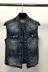 Phong cách Trung Quốc Tang phù hợp với khóa retro cá tính denim vest nam nam Slim đẹp trai áo khoác không tay vest - Dệt kim Vest áo khoác cardigan học sinh Dệt kim Vest