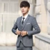 Bộ đồ vest nam ba mảnh phù hợp với Hàn Quốc Slim nhỏ phù hợp với trang phục chuyên nghiệp chú rể trang phục chú rể váy cưới - Suit phù hợp