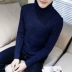 Mùa đông Hàn Quốc phiên bản của người đàn ông chặt chẽ của cao cổ áo dài cổ áo đan áo len thanh niên mùa thu và mùa đông dài cổ dài dưới áo len áo len cardigan nam Áo len cổ tròn