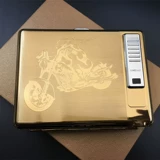 Металлический портсигар из нержавеющей стали с usb-зарядкой, ветрозащитная ультратонкая электронная зажигалка