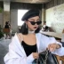 Châu âu và Hoa Kỳ chụp đường phố con dấu buồm retro tam giác cat eyes sunglasses sunglasses ins net màu đỏ với kính kính nam giới và phụ nữ triều kính burberry Kính râm