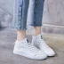 Gangfeng Street đánh bại da giày phụ nữ sinh viên giày trắng nữ 2018 mùa hè đáy phẳng giày da phụ nữ cao giày giày thường Giày cao gót