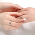 Yêu em 10.000 năm 925 sterling bạc chặt chính tả vàng hoop dính đôi nhẫn nam nữ một cặp trang sức quà tặng tối cao - Nhẫn nhan kim cuong Nhẫn