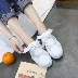 Lười biếng giày trắng nữ 2018 mùa hè mới không có gót chân một bàn đạp đa năng giày vải nữ Hàn Quốc phiên bản của bán kéo giày trắng